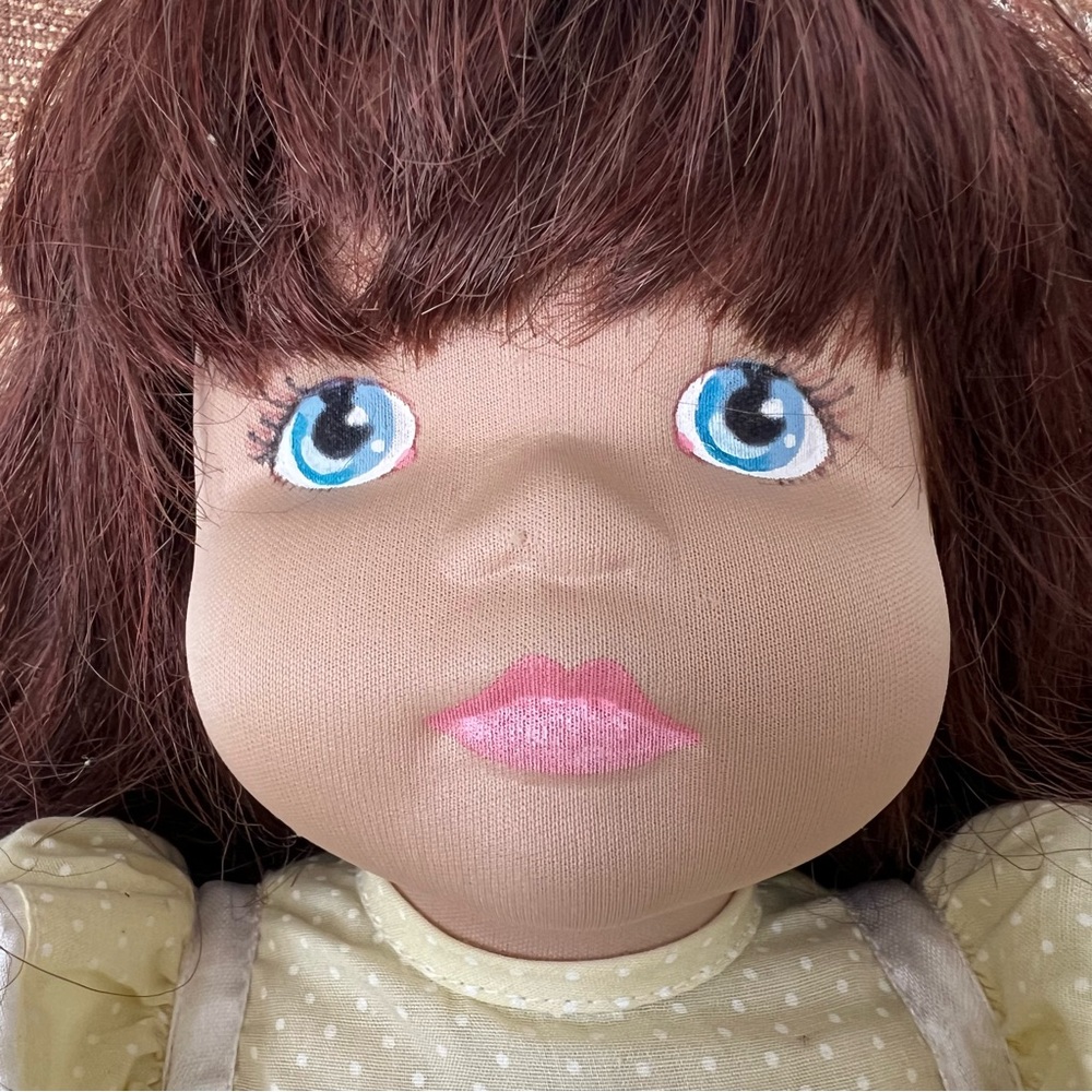 Vintage Dolls By Pauline Bjonness Jacobsen 24” Rag Cloth Doll Red Hair Blue 80s